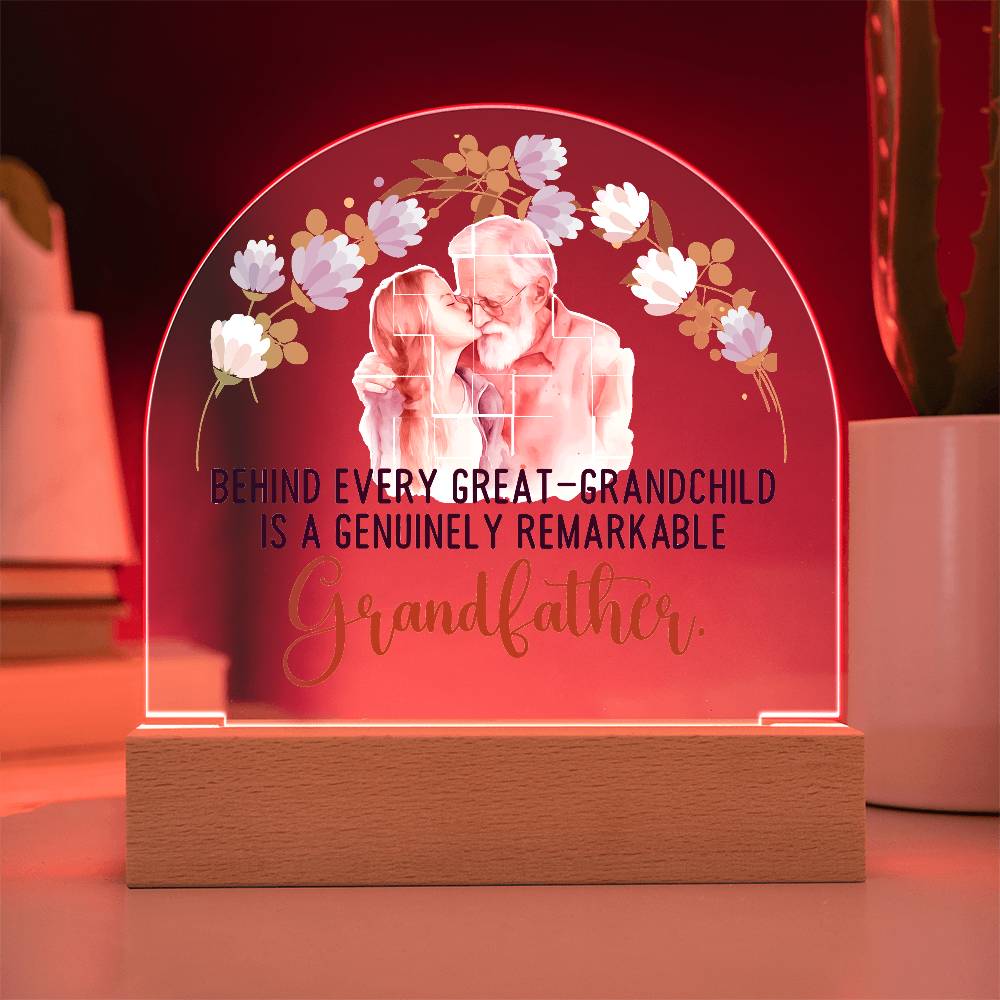 Grandpa Behind Every Great Printed Acrylic Dome Plaque-Express Your Love Gifts