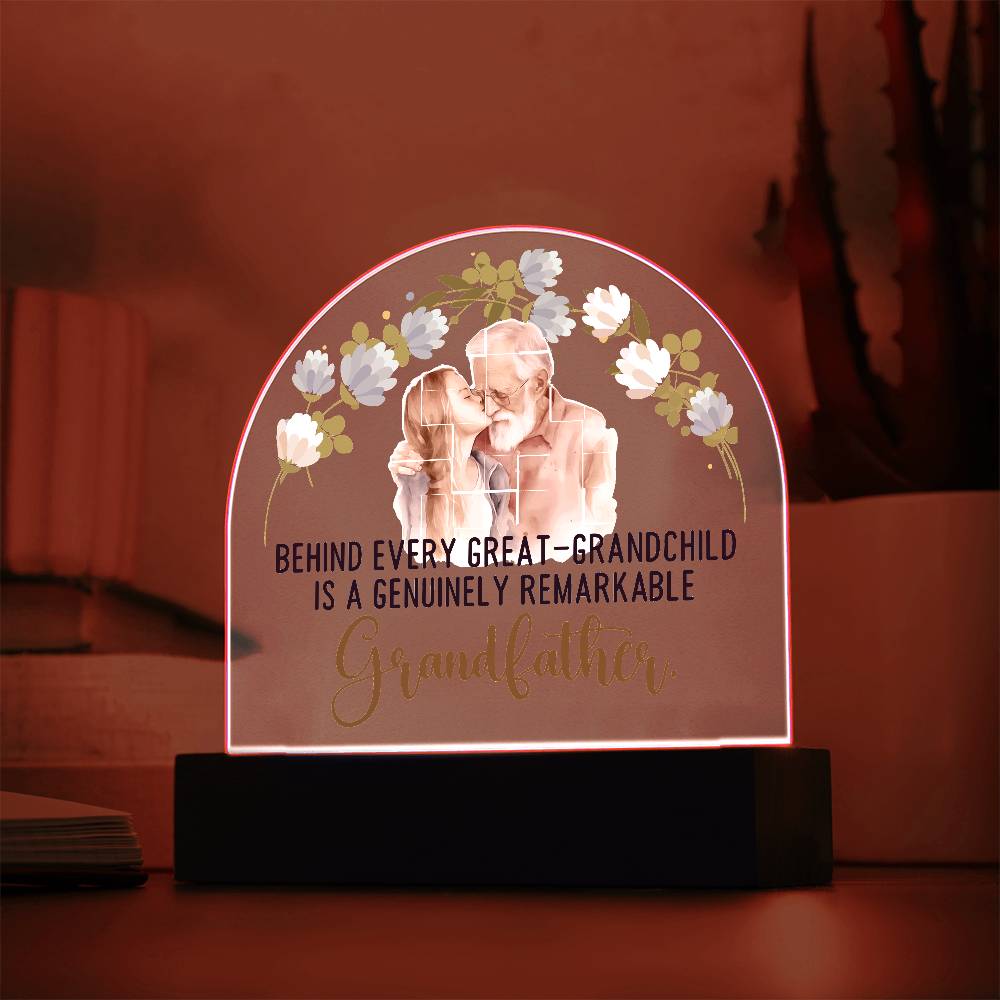 Grandpa Behind Every Great Printed Acrylic Dome Plaque-Express Your Love Gifts