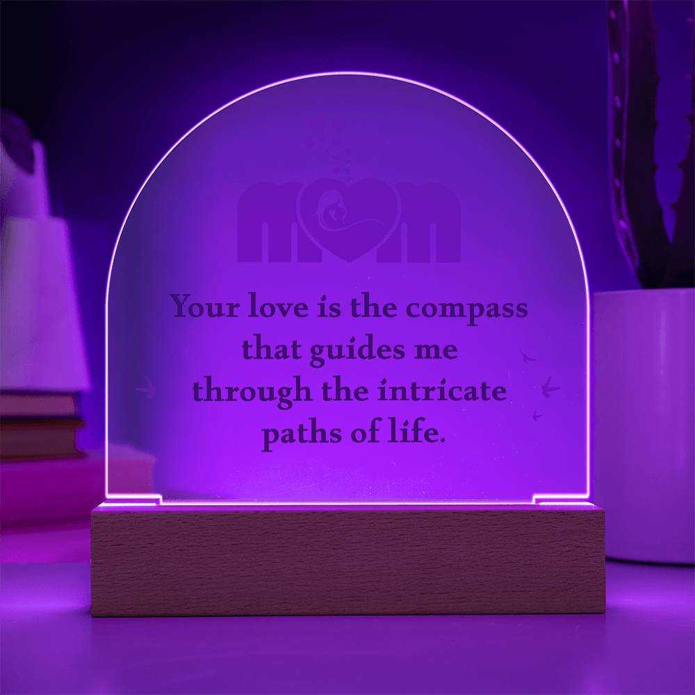 Mom Your Love is The Compass Printed Acrylic Dome Plaque-Express Your Love Gifts