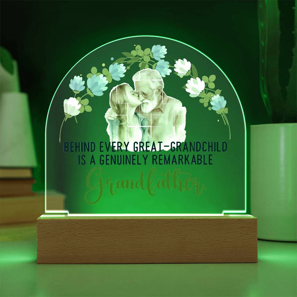 Grandpa Behind Every Great Printed Acrylic Dome Plaque-Express Your Love Gifts