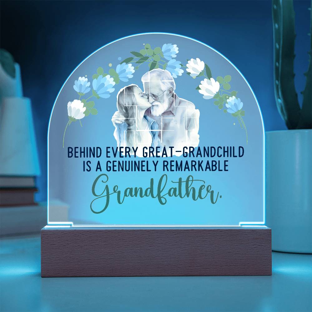 Grandpa Behind Every Great Printed Acrylic Dome Plaque-Express Your Love Gifts