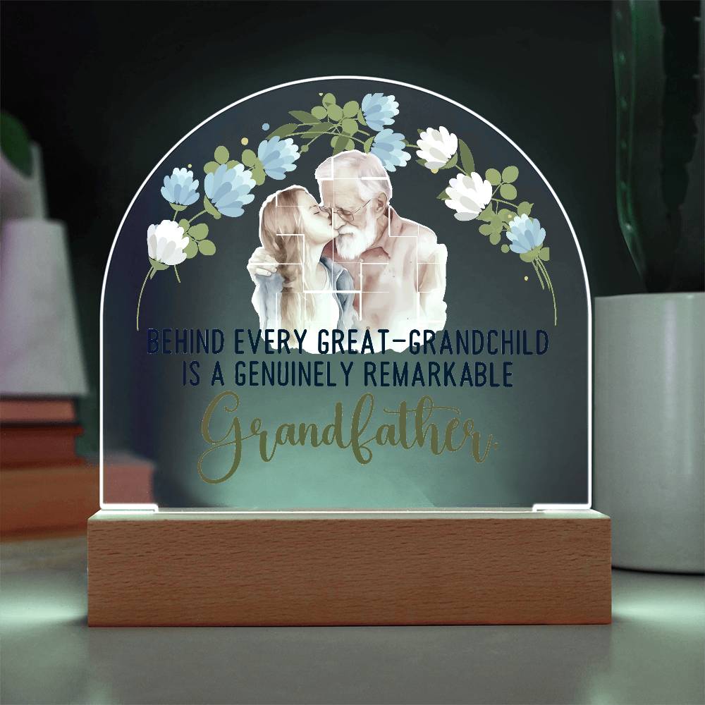 Grandpa Behind Every Great Printed Acrylic Dome Plaque-Express Your Love Gifts