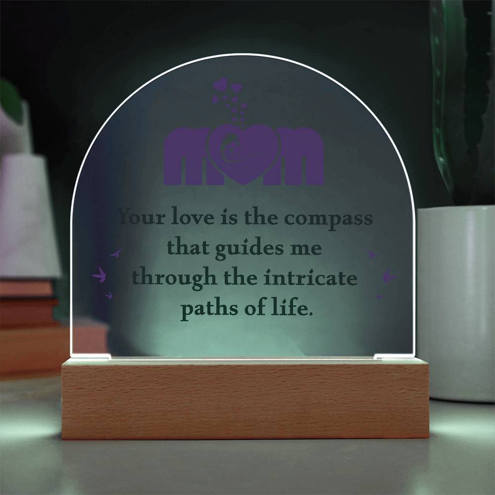 Mom Your Love is The Compass Printed Acrylic Dome Plaque-Express Your Love Gifts