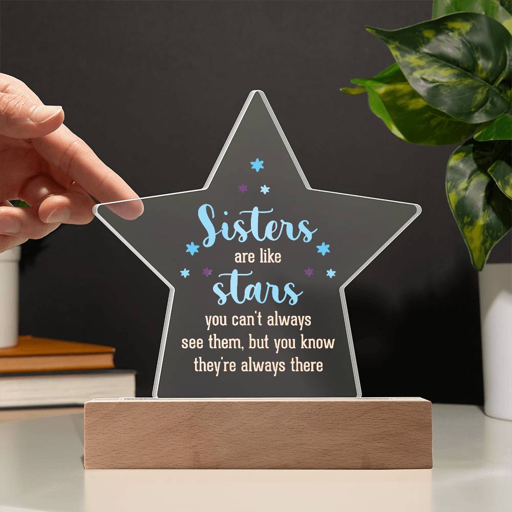 Sisters are Like Stars Printed Star Acrylic Plaque-Express Your Love Gifts