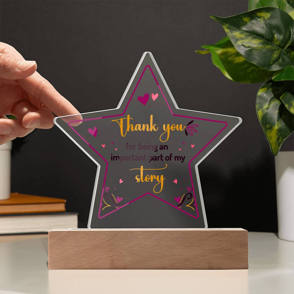 Thank You Printed Star Acrylic Plaque-Express Your Love Gifts