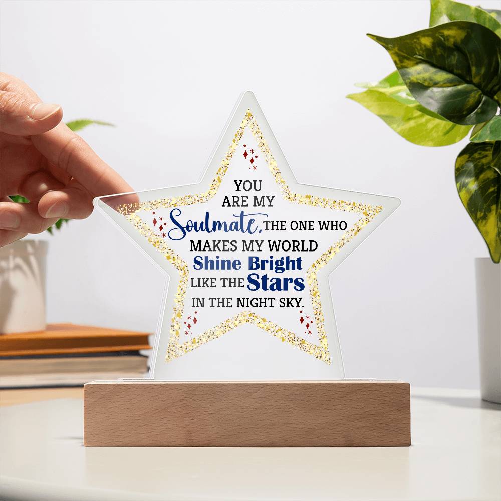 You Are My Soulmate Printed Star Acrylic Plaque-Express Your Love Gifts