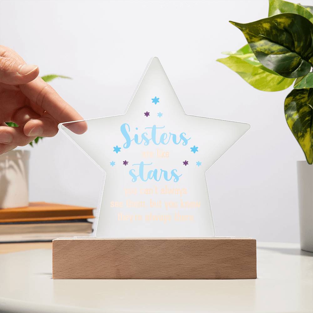 Sisters are Like Stars Printed Star Acrylic Plaque-Express Your Love Gifts