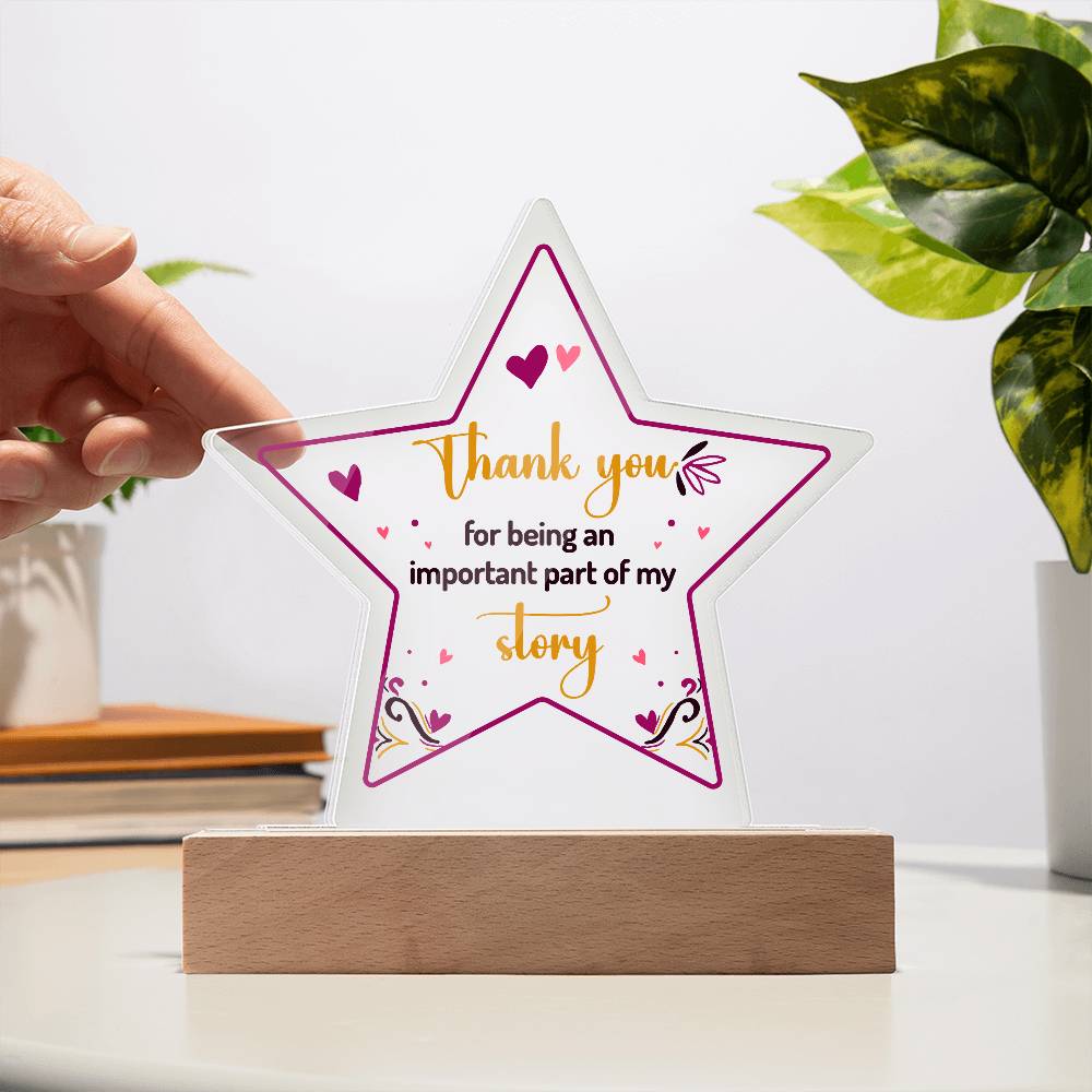 Thank You Printed Star Acrylic Plaque-Express Your Love Gifts
