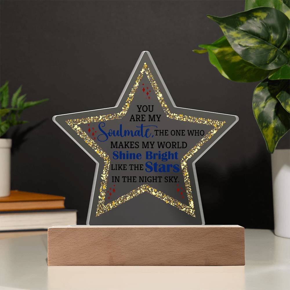 You Are My Soulmate Printed Star Acrylic Plaque-Express Your Love Gifts