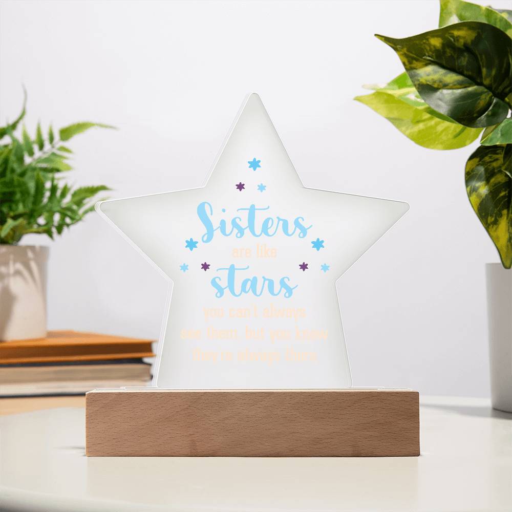Sisters are Like Stars Printed Star Acrylic Plaque-Express Your Love Gifts