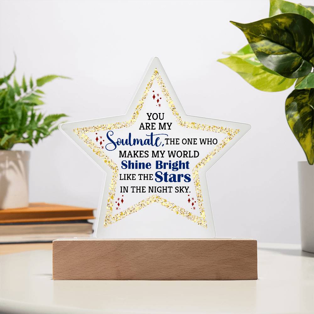 You Are My Soulmate Printed Star Acrylic Plaque-Express Your Love Gifts