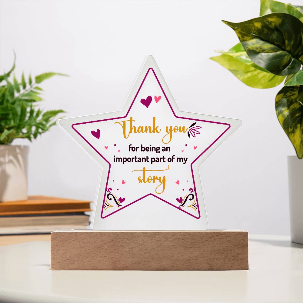 Thank You Printed Star Acrylic Plaque-Express Your Love Gifts