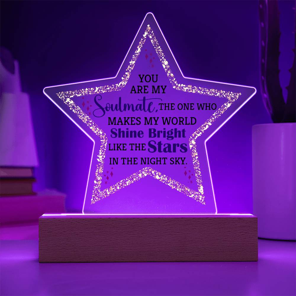 You Are My Soulmate Printed Star Acrylic Plaque-Express Your Love Gifts