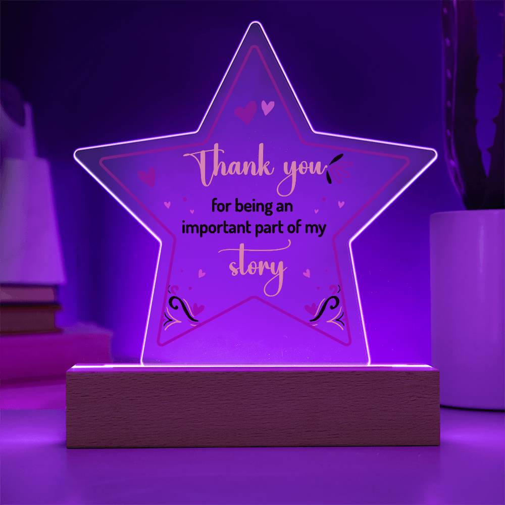 Thank You Printed Star Acrylic Plaque-Express Your Love Gifts