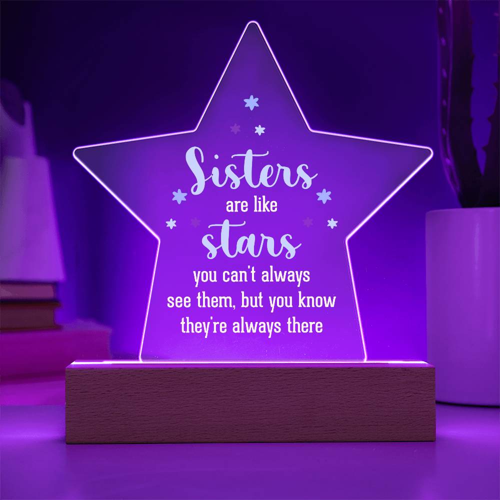 Sisters are Like Stars Printed Star Acrylic Plaque-Express Your Love Gifts