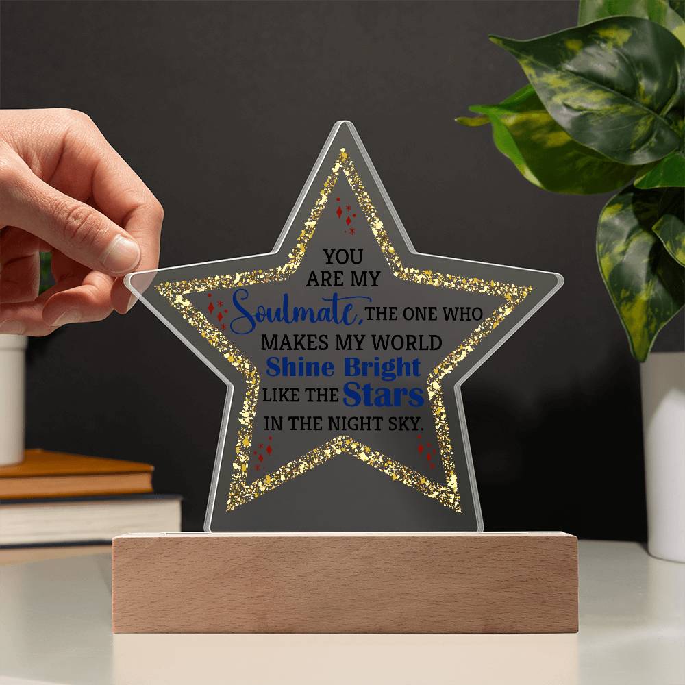You Are My Soulmate Printed Star Acrylic Plaque-Express Your Love Gifts