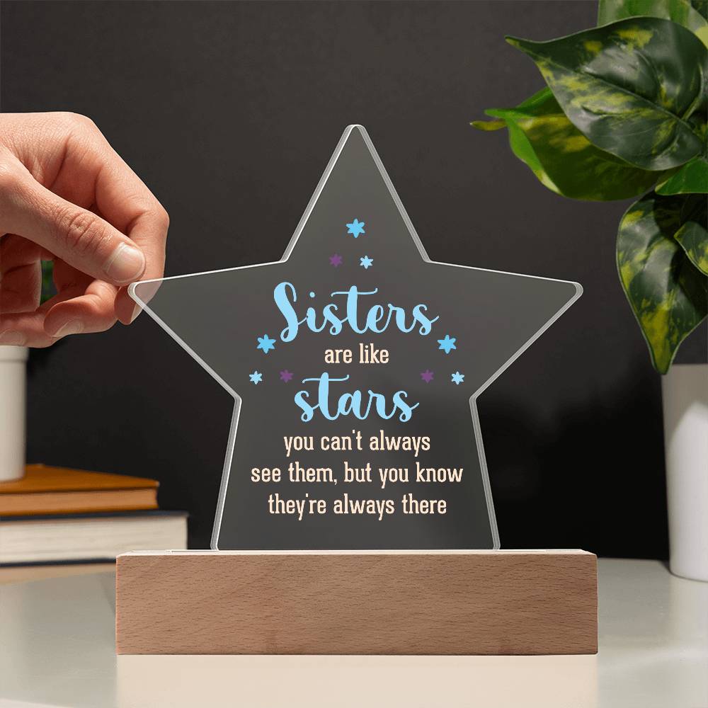 Sisters are Like Stars Printed Star Acrylic Plaque-Express Your Love Gifts
