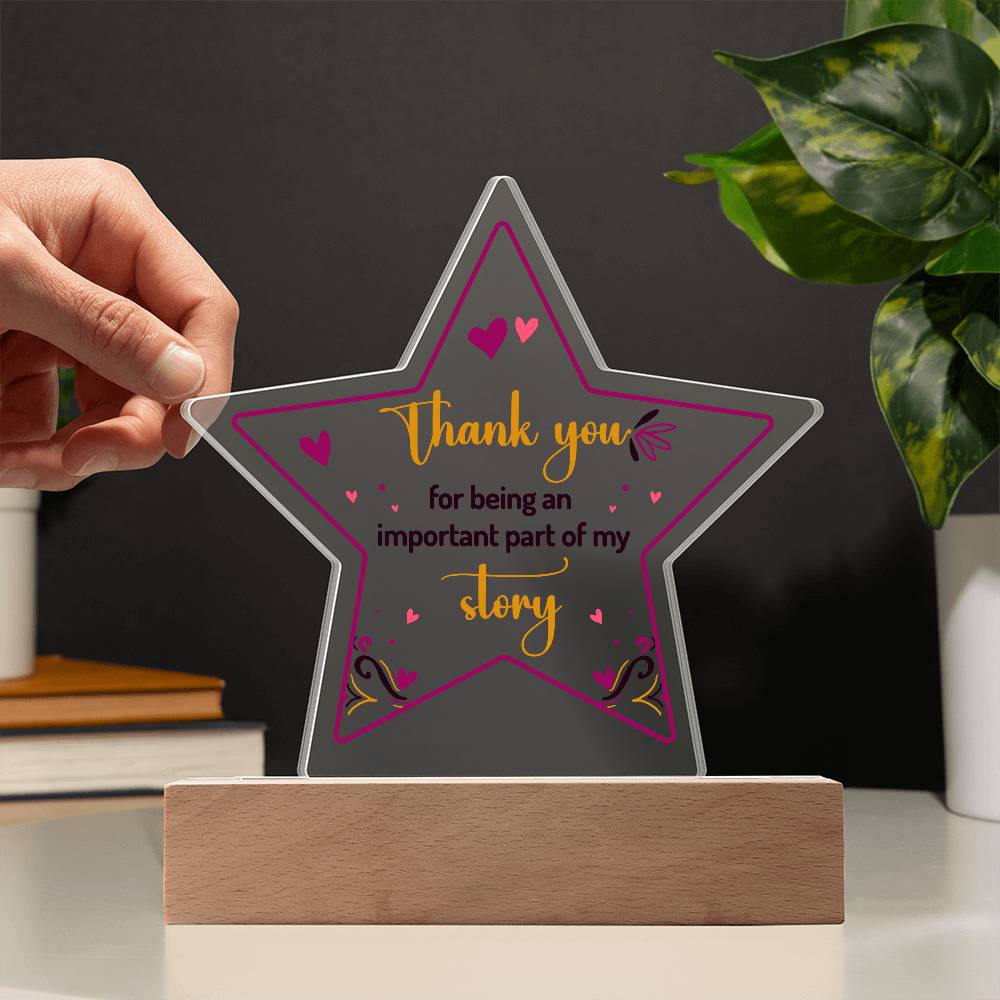 Thank You Printed Star Acrylic Plaque-Express Your Love Gifts