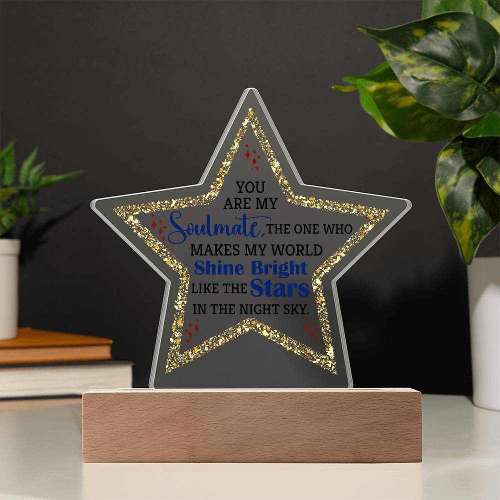 You Are My Soulmate Printed Star Acrylic Plaque-Express Your Love Gifts
