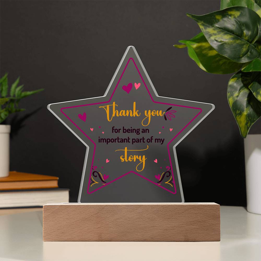 Thank You Printed Star Acrylic Plaque-Express Your Love Gifts