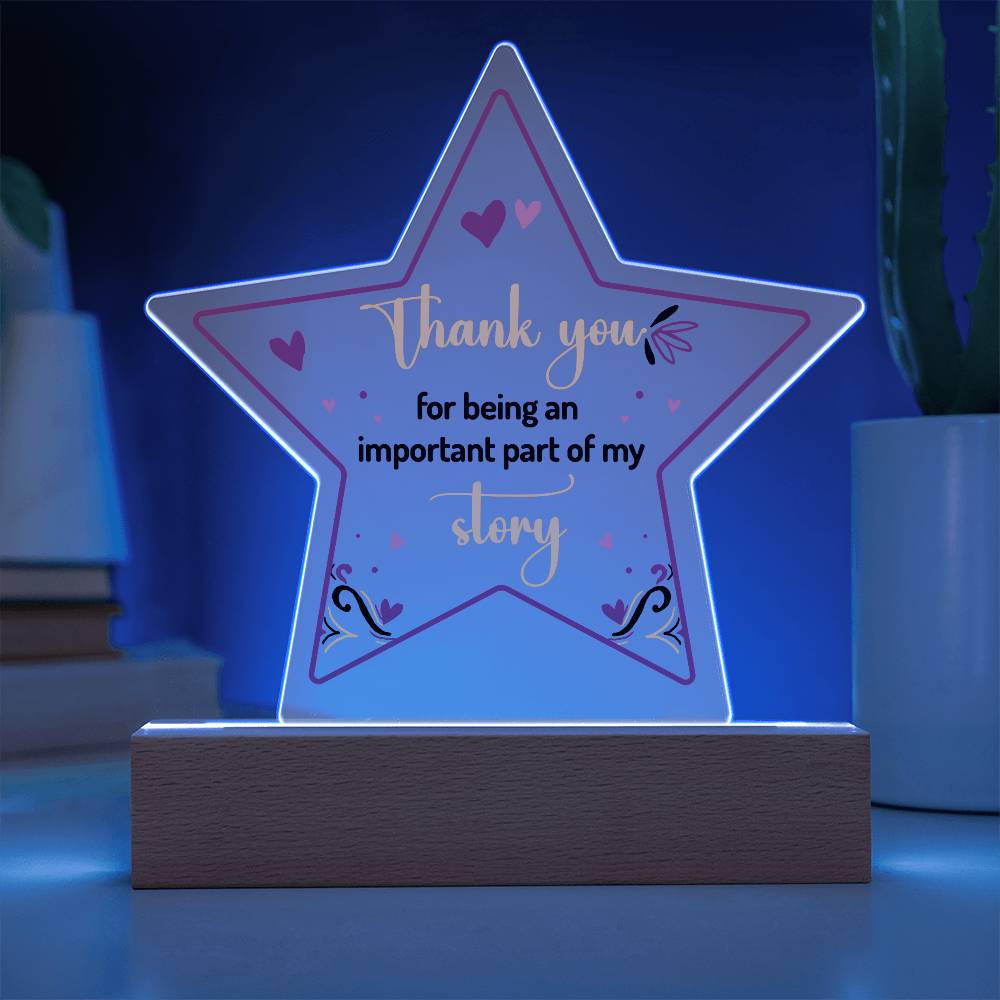 Thank You Printed Star Acrylic Plaque-Express Your Love Gifts