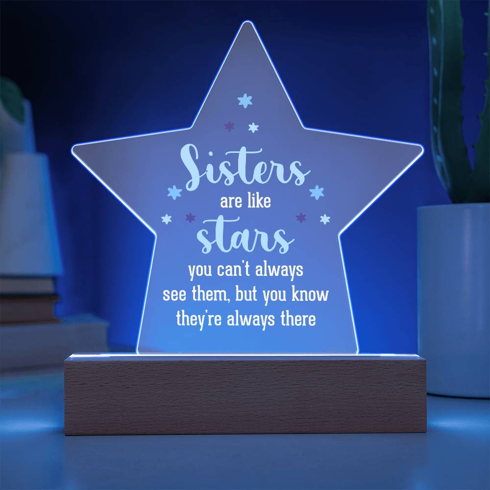 Sisters are Like Stars Printed Star Acrylic Plaque-Express Your Love Gifts