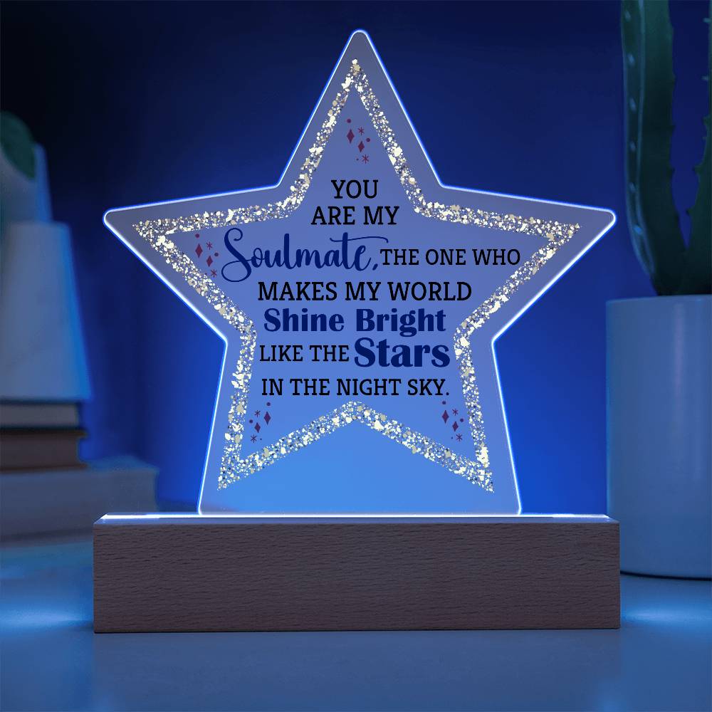 You Are My Soulmate Printed Star Acrylic Plaque-Express Your Love Gifts