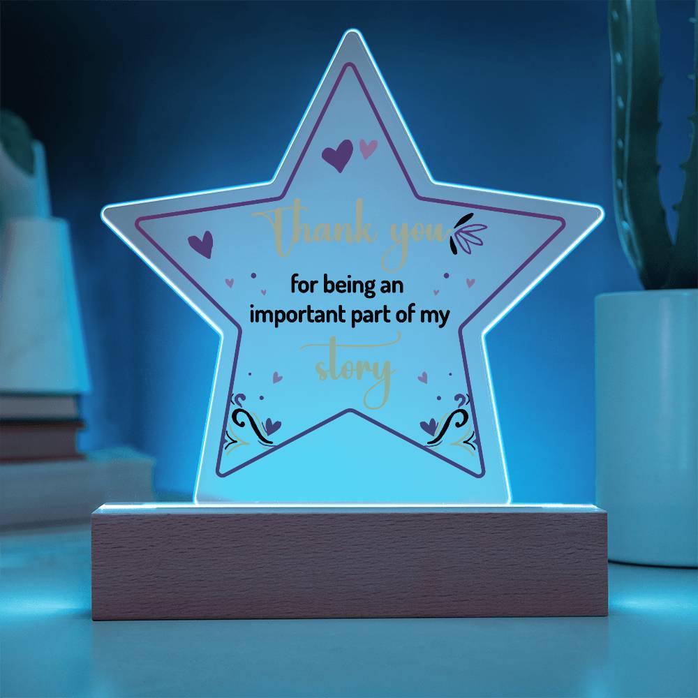 Thank You Printed Star Acrylic Plaque-Express Your Love Gifts