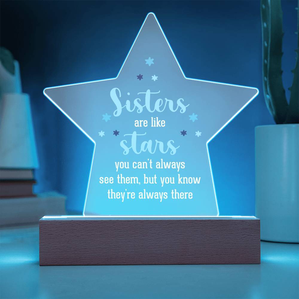 Sisters are Like Stars Printed Star Acrylic Plaque-Express Your Love Gifts