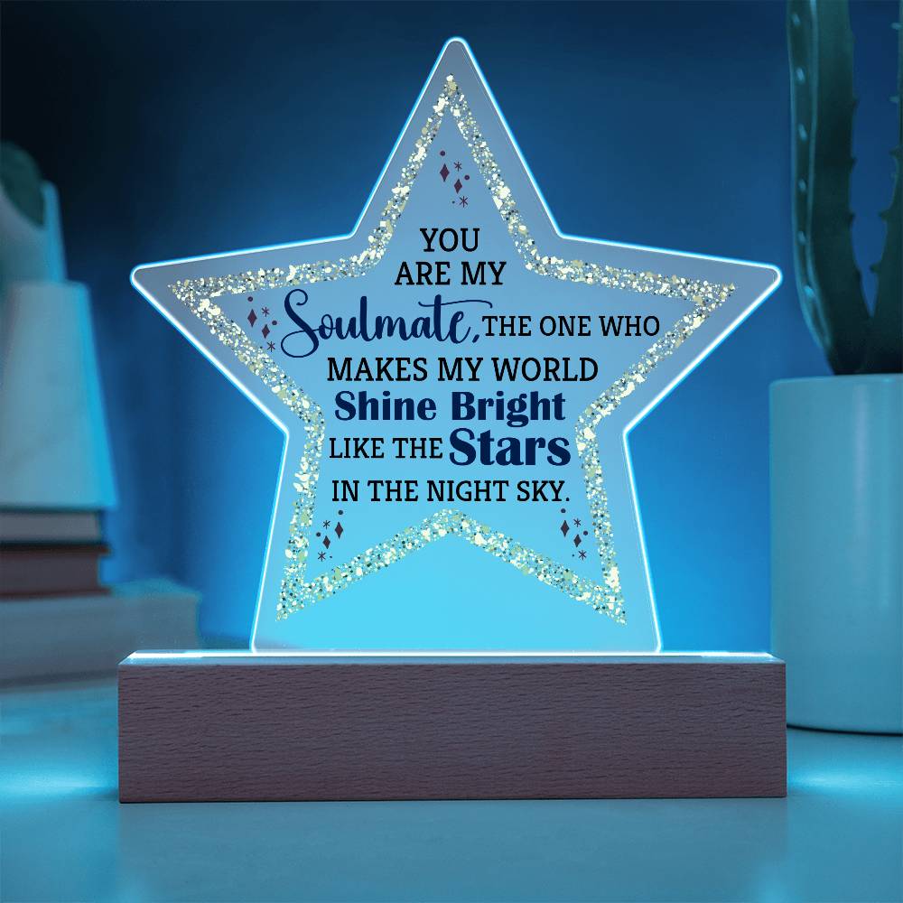 You Are My Soulmate Printed Star Acrylic Plaque-Express Your Love Gifts