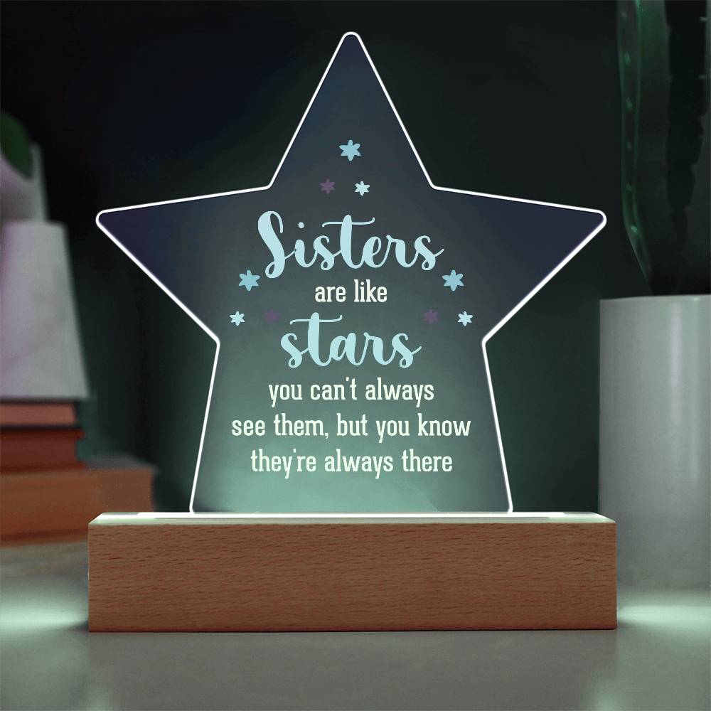 Sisters are Like Stars Printed Star Acrylic Plaque-Express Your Love Gifts