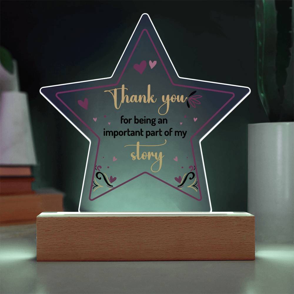 Thank You Printed Star Acrylic Plaque-Express Your Love Gifts