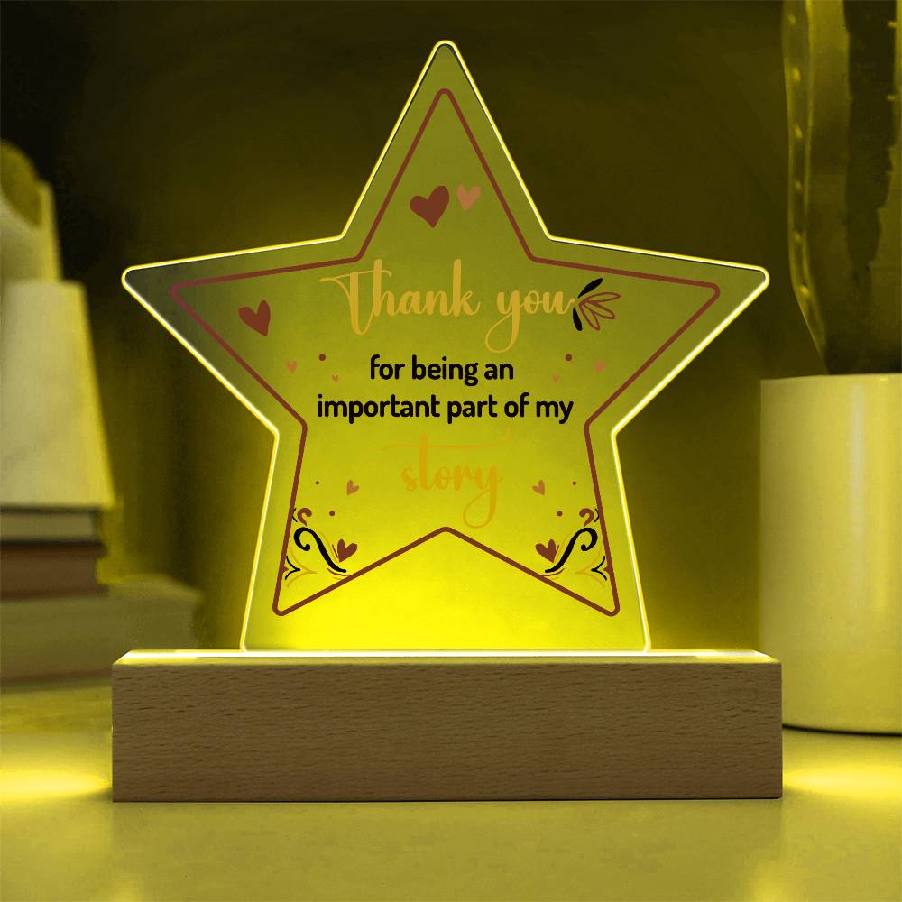 Thank You Printed Star Acrylic Plaque-Express Your Love Gifts