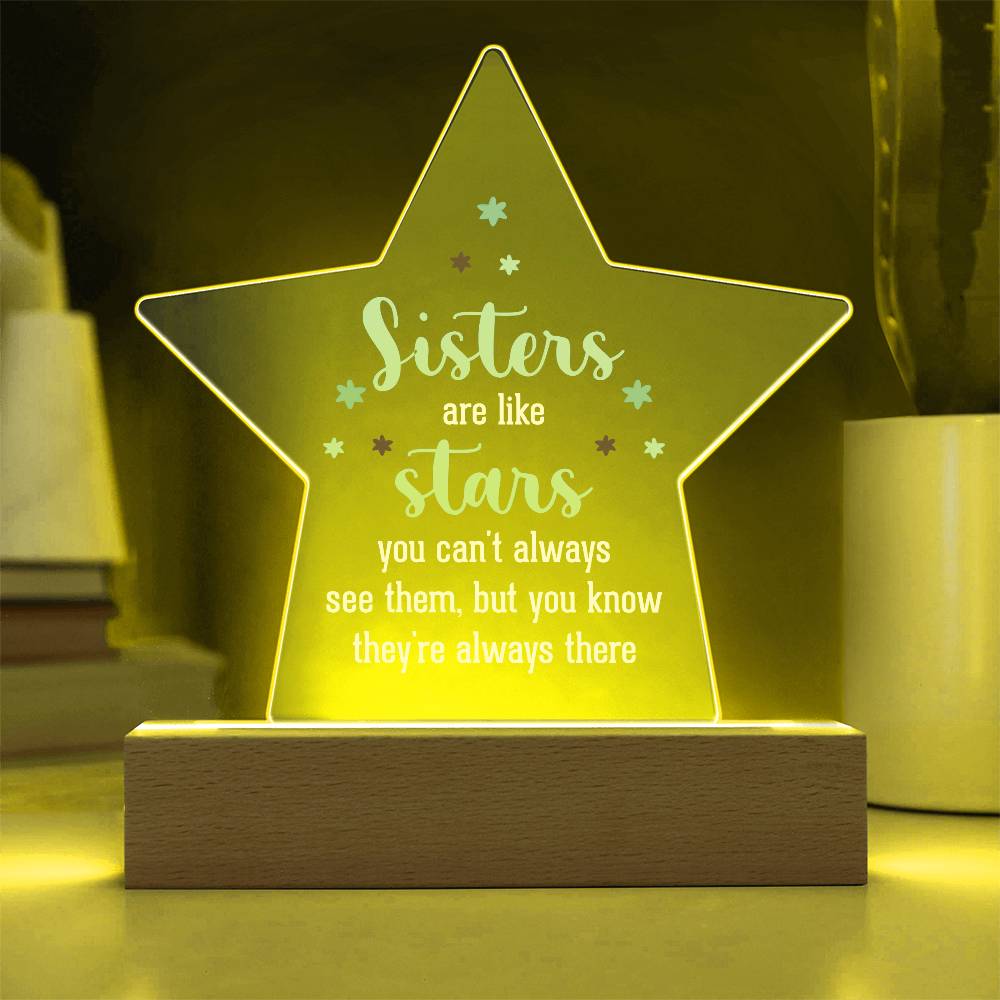 Sisters are Like Stars Printed Star Acrylic Plaque-Express Your Love Gifts