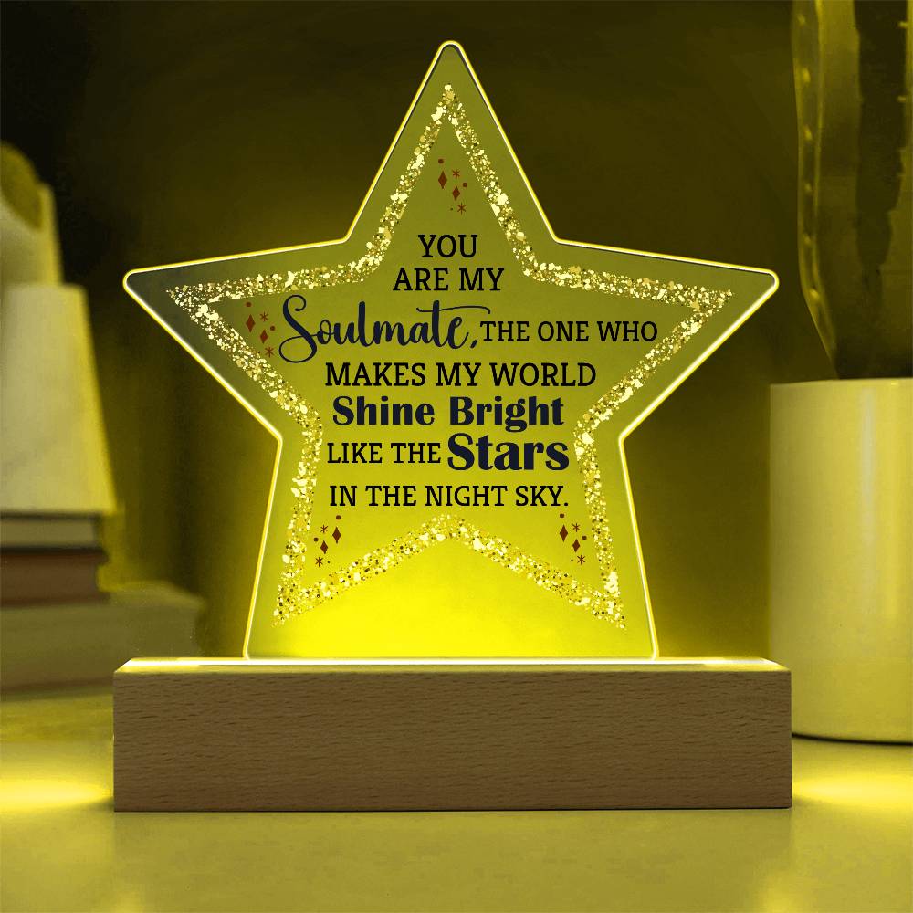 You Are My Soulmate Printed Star Acrylic Plaque-Express Your Love Gifts