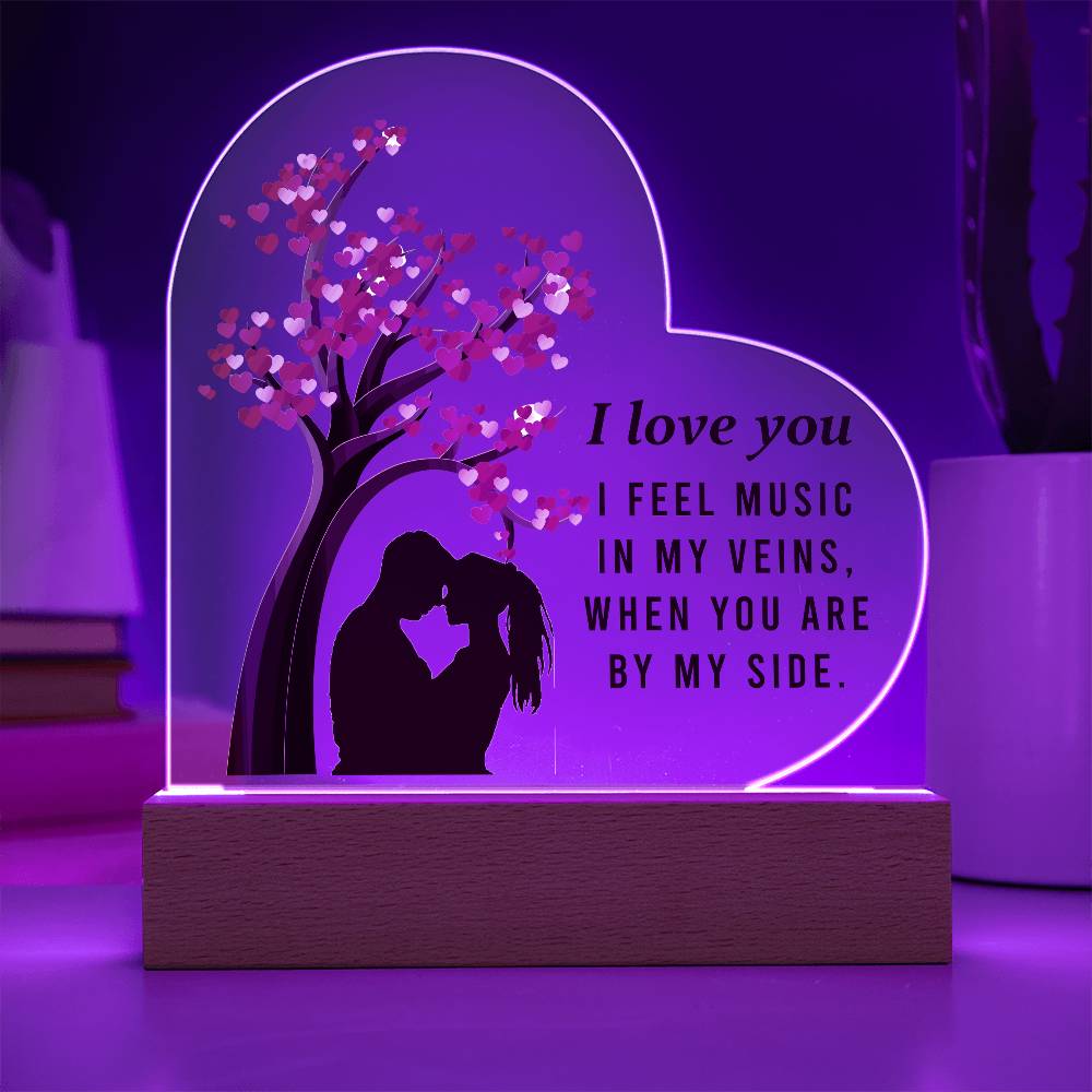 I Love You Printed Heart Shaped Acrylic Plaque-Express Your Love Gifts