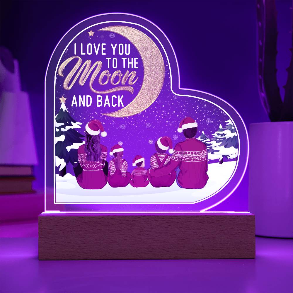 I Love You Printed Heart Shaped Acrylic Plaque-Express Your Love Gifts