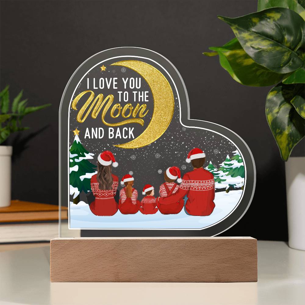 I Love You Printed Heart Shaped Acrylic Plaque-Express Your Love Gifts