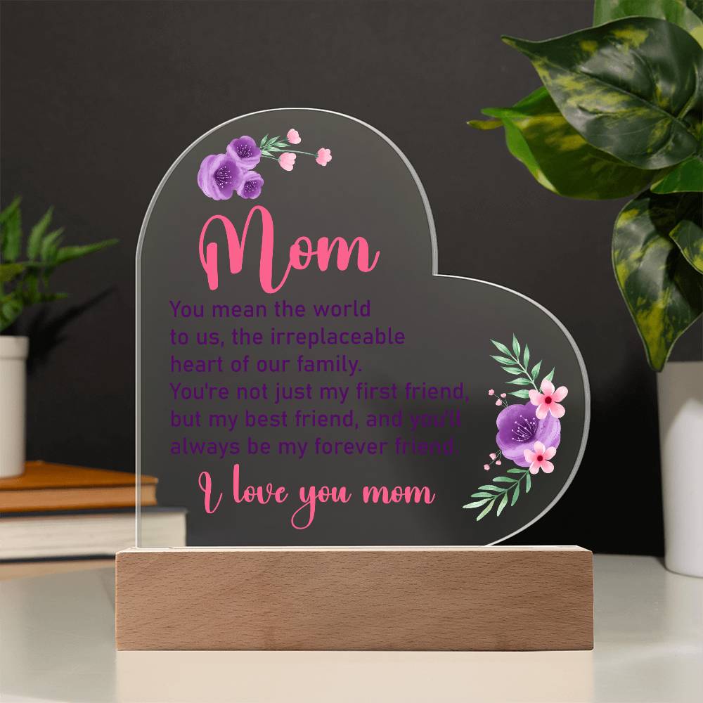 You Mean the World To UsPrinted Heart Shaped Acrylic Plaque-Express Your Love Gifts