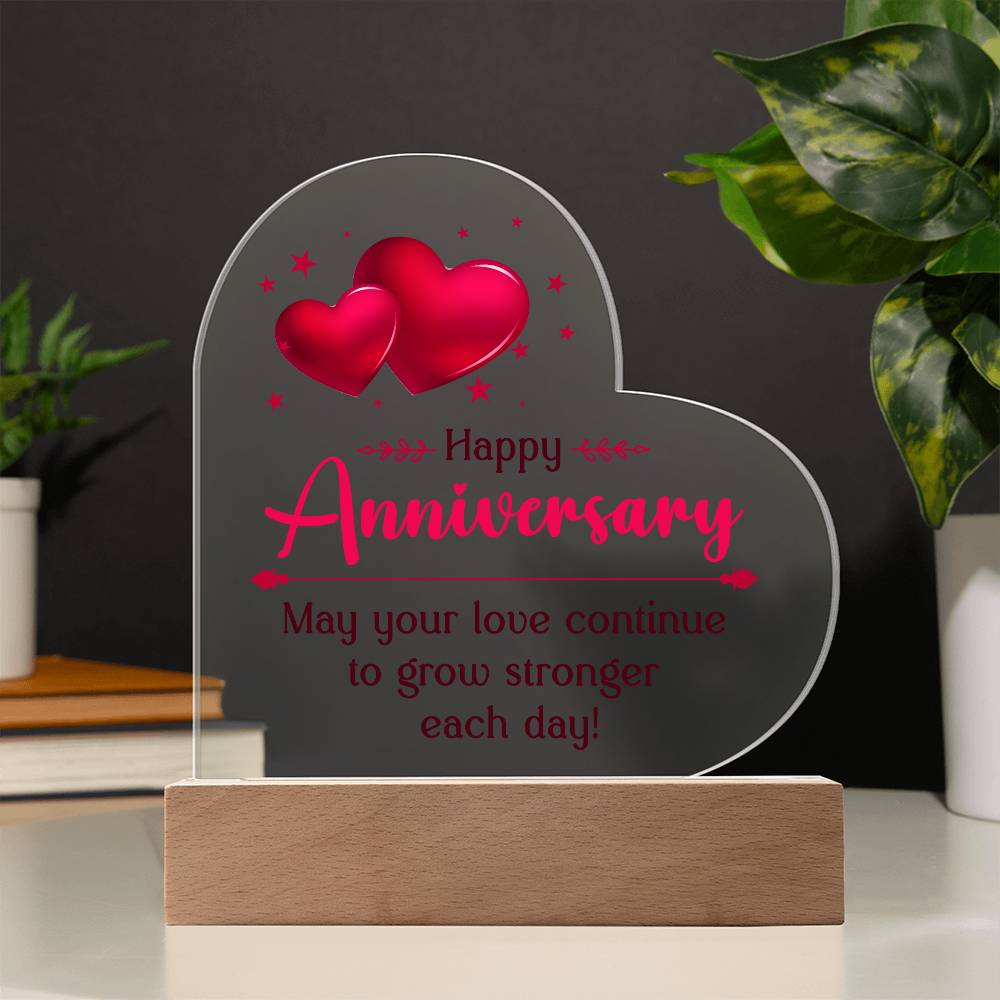 May Your Love Continue to Grow Printed Heart Shaped Acrylic Plaque-Express Your Love Gifts