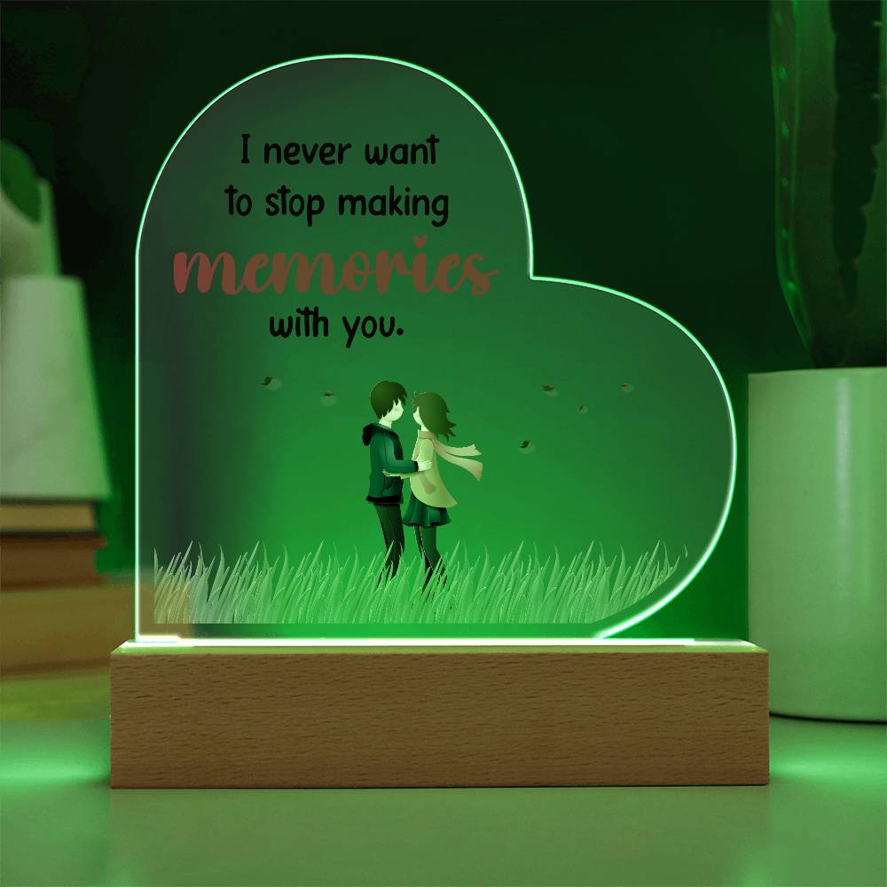 I Never Want to Stop Printed Heart Shaped Acrylic Plaque-Express Your Love Gifts