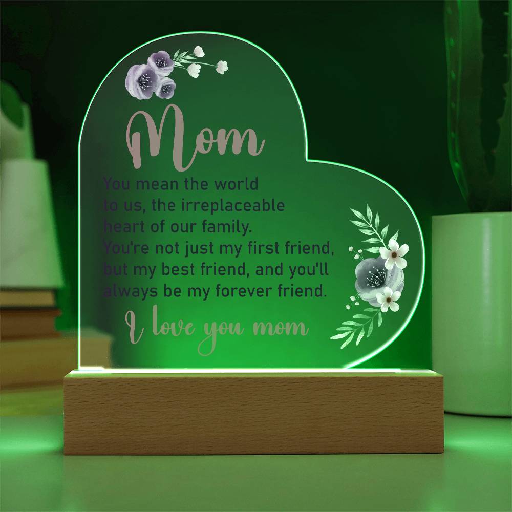 You Mean the World To UsPrinted Heart Shaped Acrylic Plaque-Express Your Love Gifts