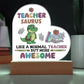 Teacher Saurus Printed Heart Shaped Acrylic Plaque-Express Your Love Gifts