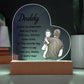 Daddy Playmate Friend Printed Heart Shaped Acrylic Plaque-Express Your Love Gifts