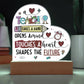Teacher Teaches a Future Printed Heart Shaped Acrylic Plaque-Express Your Love Gifts