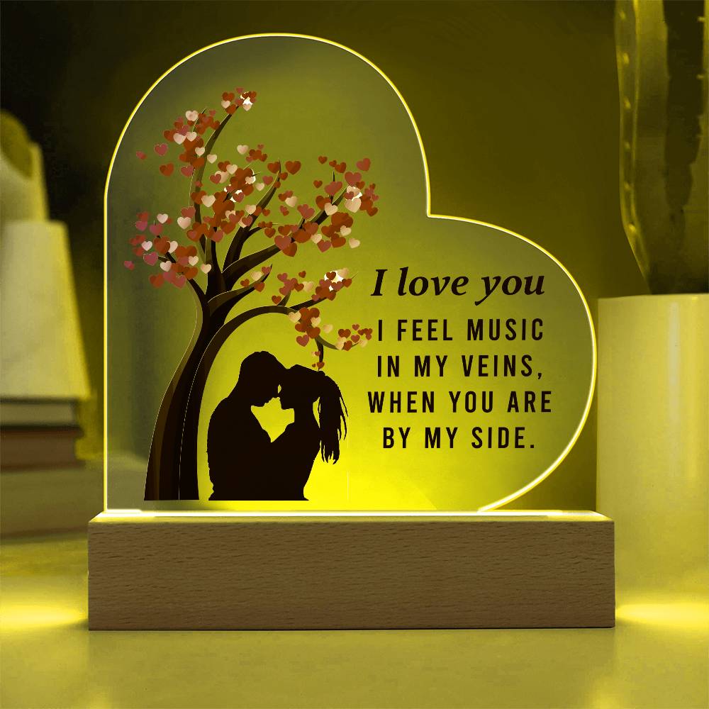 I Love You Printed Heart Shaped Acrylic Plaque-Express Your Love Gifts