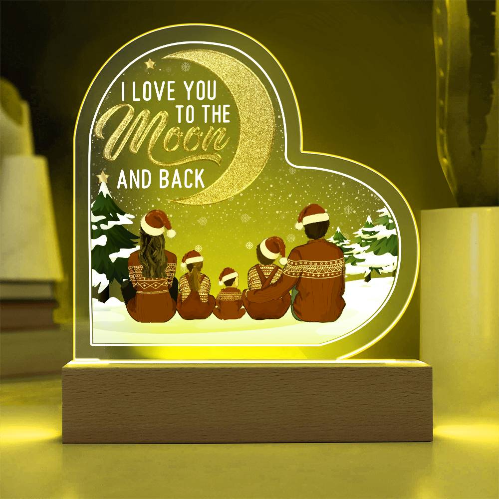 I Love You Printed Heart Shaped Acrylic Plaque-Express Your Love Gifts
