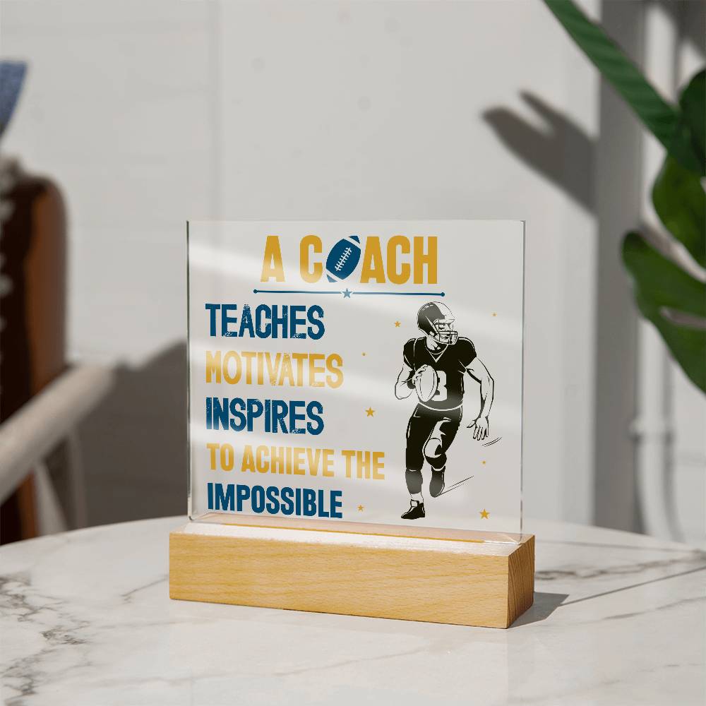 Coach Printed Square Shaped Acrylic Plaque-Express Your Love Gifts
