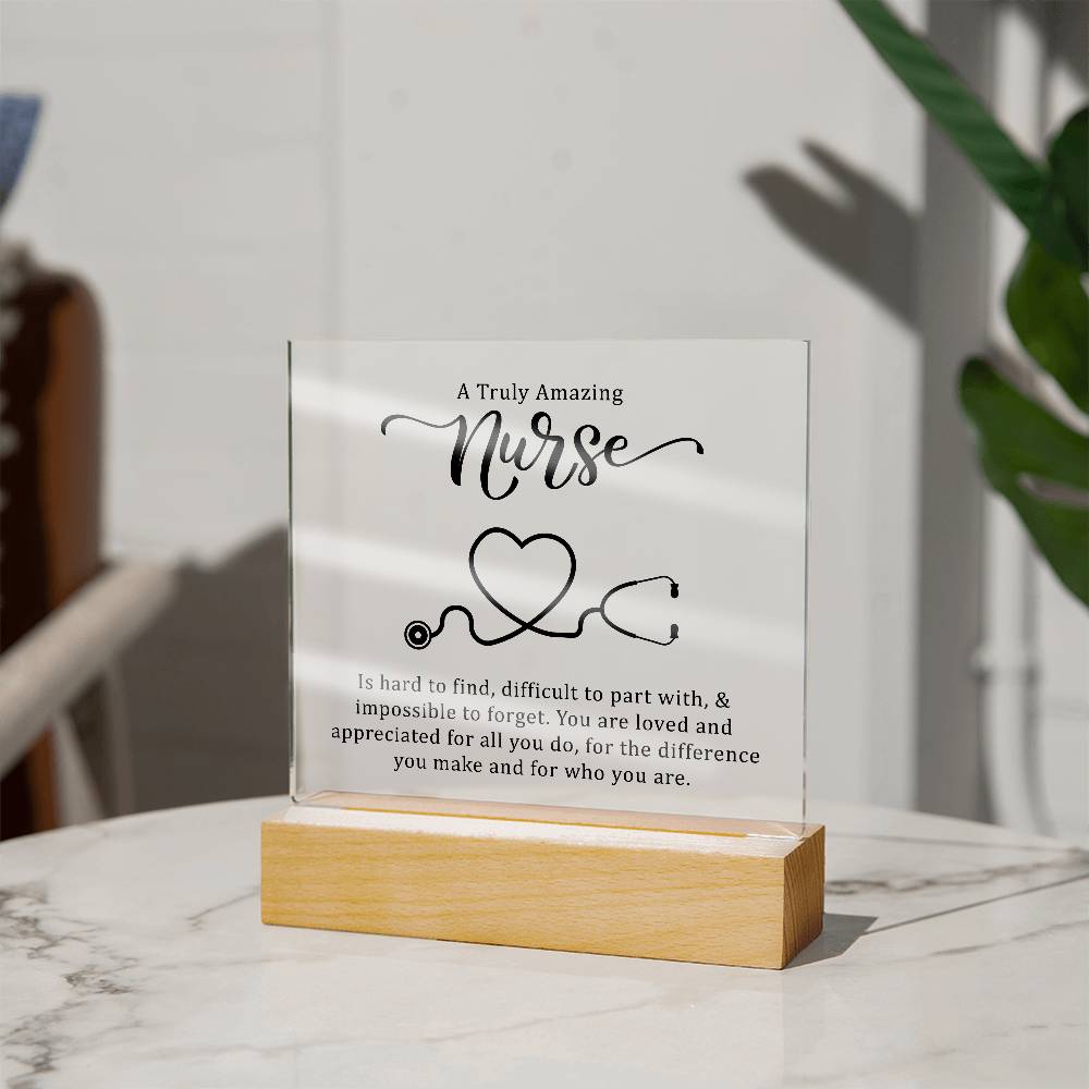 Nursing Truly Amazing Nurse Printed Square Shaped Acrylic Plaque-Express Your Love Gifts