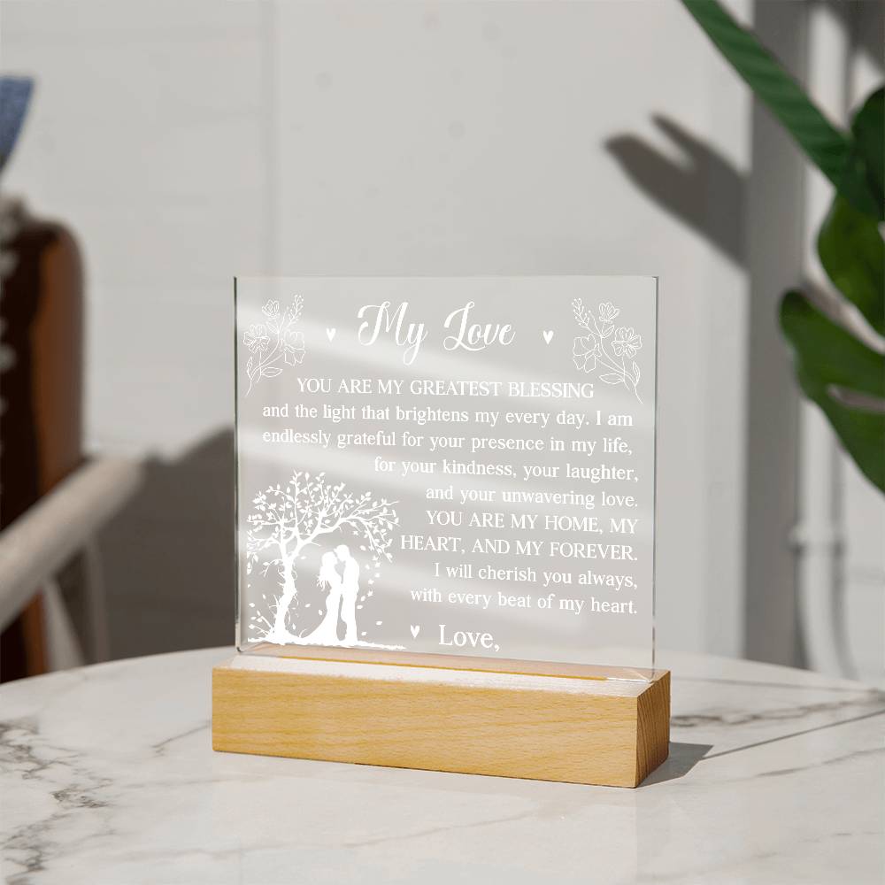 You Are My Greatest Blessing Printed Square Shaped Acrylic Plaque-Express Your Love Gifts